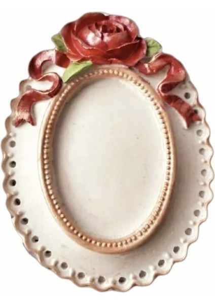 Gül Kabartmalı Oval Çerçeve 14CM Silikon Kalıp K-114 modelleri