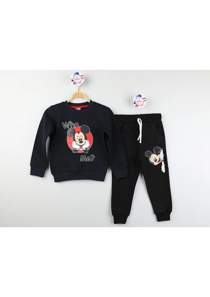 Mickey Mouse Who Me Baskılı Şardonlu Erkek Çocuk Takım