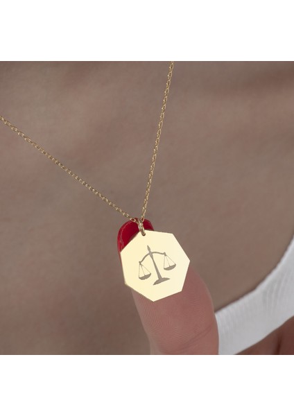 925 Ayar Gümüş Adalet Terazisi Plaka Kolye fiyatları