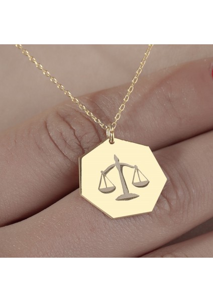 925 Ayar Gümüş Adalet Terazisi Plaka Kolye fırsatları