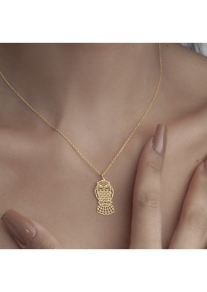 925 Ayar Gümüş Baykuş Figürlü Kolye fırsatları