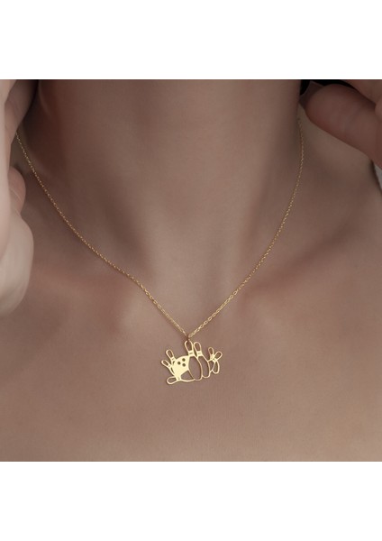 925 Ayar Gümüş Labut ve Bowling Topu Kolye fiyatları