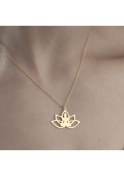 925 Ayar Gümüş Yoga ve Lotus Çiçeği Kolye fiyatları