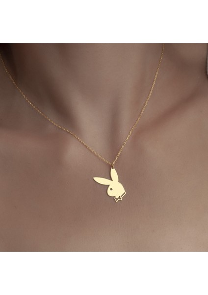 925 Ayar Gümüş Tavşan Ralp Figürlü Kolye