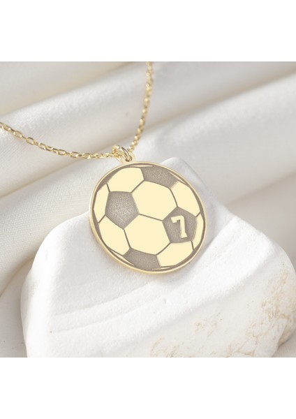 925 Ayar Gümüş Futbol Topu ve Sayı Detaylı Kolye fırsatları