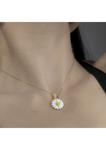 925 Ayar Gümüş Papatya Kolye