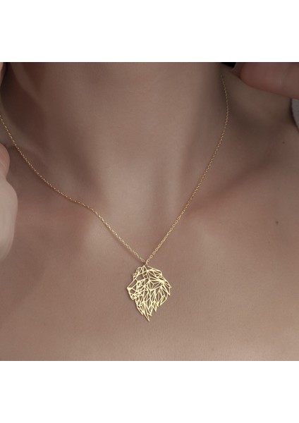 925 Ayar Gümüş Aslan Figürlü Kolye Özel Tasarım fırsatları