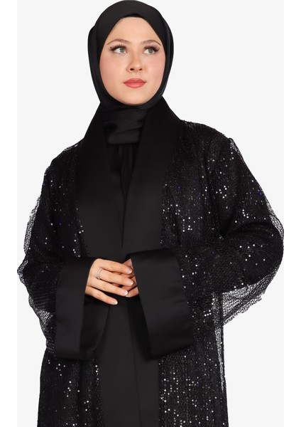 Harika Wear Şık File Dantel Abaya Ferace