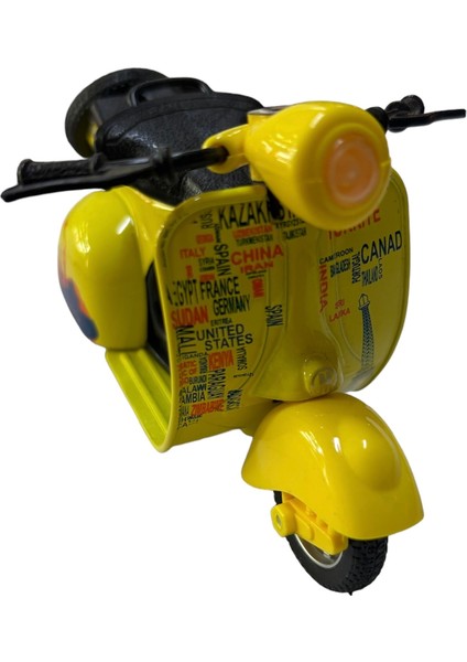 Vardem1:14 Die Cast Vespa Motorsiklet Sarı