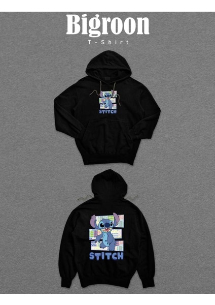 Lilo And Stitch Uzaylı Çizgi Film Sweatshirt Unisex Kapüşonlu Hoodie