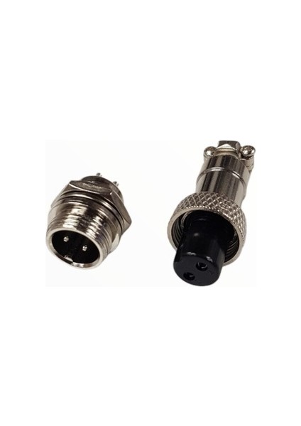 2 Li Mini Mic Erkek Konnektör -(Gx-12) ( 5 Adet )