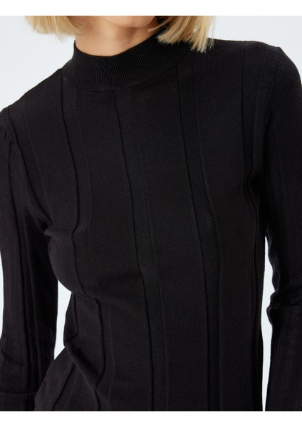 Triko Kazak Dik Yaka Dokulu Uzun Kollu indirimleri