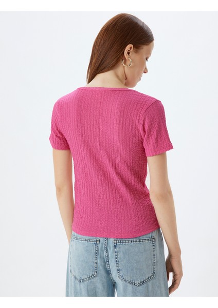 Kısa Kollu T-Shirt V Yaka Bürümcük fırsatları