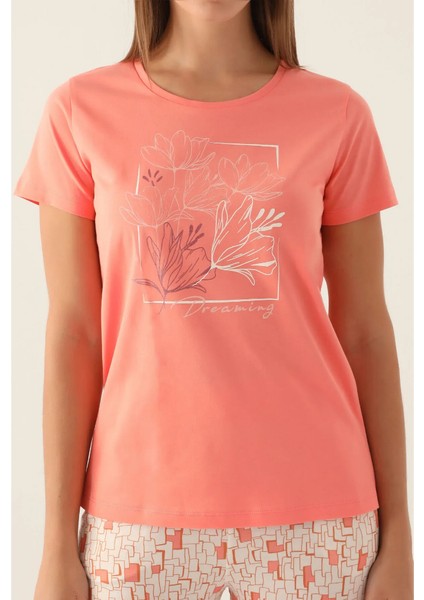 Sıfır Yaka Baskılı Viskon Günlük Bayan Pijama Takım fiyatları