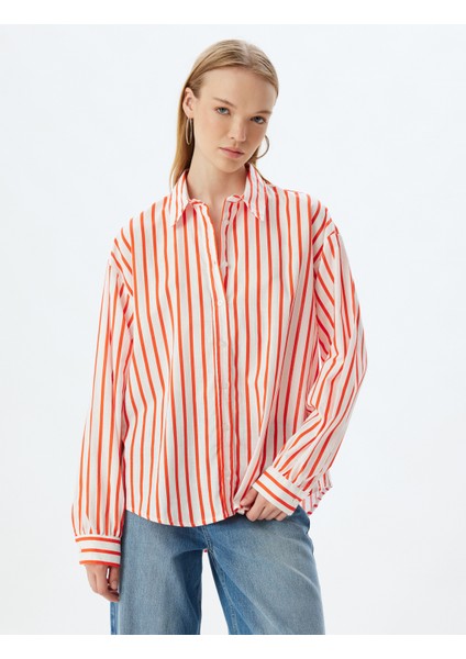 Oversize Gömlek Uzun Kollu Klasik Yaka Düğmeli Pamuklu modelleri