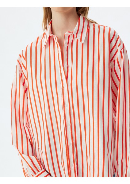 Oversize Gömlek Uzun Kollu Klasik Yaka Düğmeli Pamuklu indirimleri