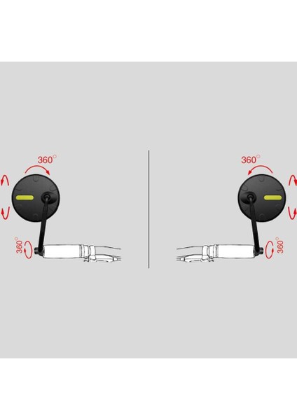 Flank 76 Universal Gidon Ucu Bağlantılı Bisiklet/e-Bike/e-Scooter/atv/motosiklet Aynası