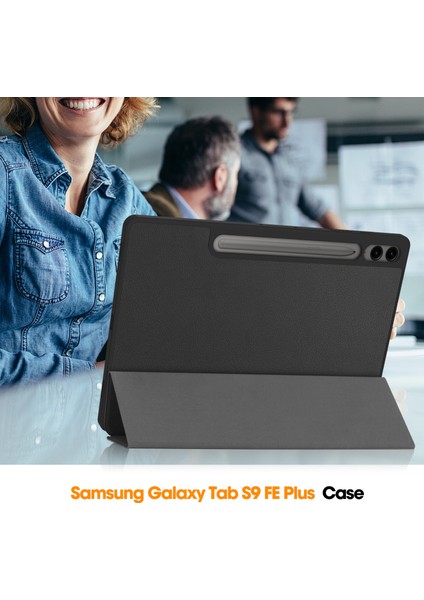 Samsung Galaxy Tab S9 Fe Plus Folio Kılıf Çok Açılı Standlı Ince Hafif Koruyucu Kapak (Yurt Dışından)