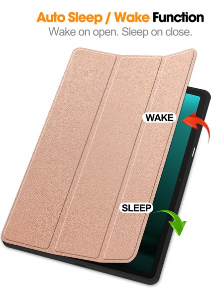 Samsung Galaxy Tab S9 Fe Plus Folio Kılıf Çok Açılı Standlı Ince Hafif Koruyucu Kapak (Yurt Dışından)