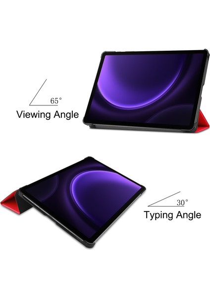 Samsung Galaxy Tab S9 Fe Folio Kılıf Çok Açılı Standlı Ince Hafif Koruyucu Kapak (Yurt Dışından)