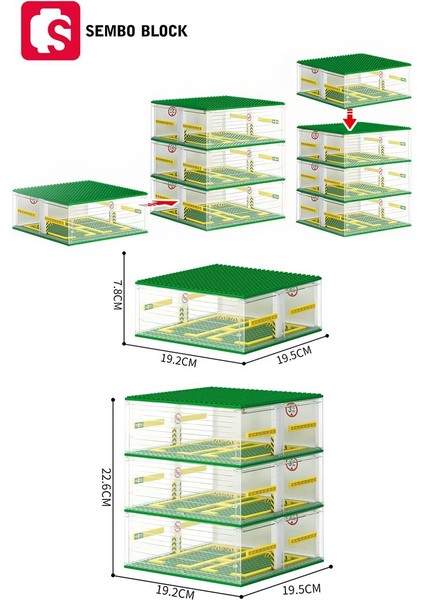 Sembo Block Famous Cars Araç Park Yeri 6 Araç Için 130 Parça Yapı Blokları  ile Uyumlu (607341)