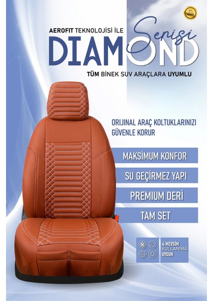 honda Accord Lüx Full Deri Oto Koltuk Kılıfı Ön Arka Takım (Exclusive) Tarçın