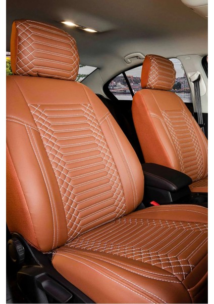 hyundai Matrix Lüx Full Deri Oto Koltuk Kılıfı Ön Arka Takım (Exclusive) Tarçın