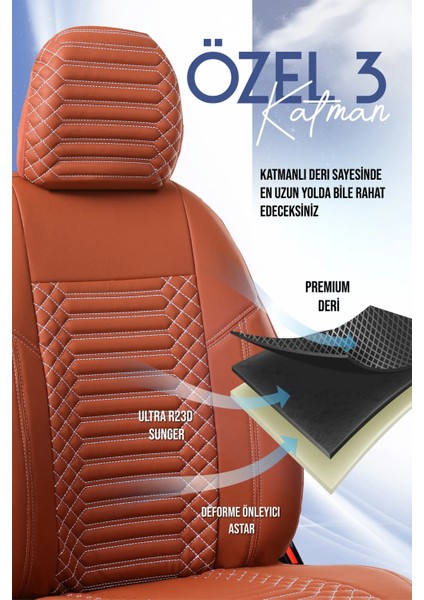 hyundai Matrix Lüx Full Deri Oto Koltuk Kılıfı Ön Arka Takım (Exclusive) Tarçın indirimleri