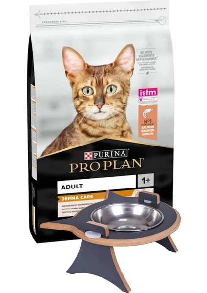 Pro Plan Derma Care Yetişkin  Tüy Yumağı Kontrolü Somonlu Kedi Maması+Mama Kabı HEDIYELI10 kg