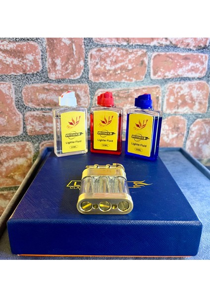 Özel Tasarım 3 Depolu ve Renkli Benzinli Metal Çakmak fiyatları