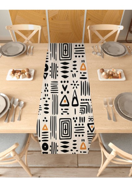 Etno Bohem Desenli Baskılı Runner Dijital Baskılı Masa Örtüsü Modern Dekoratif Masa Örtü Dekorasyon