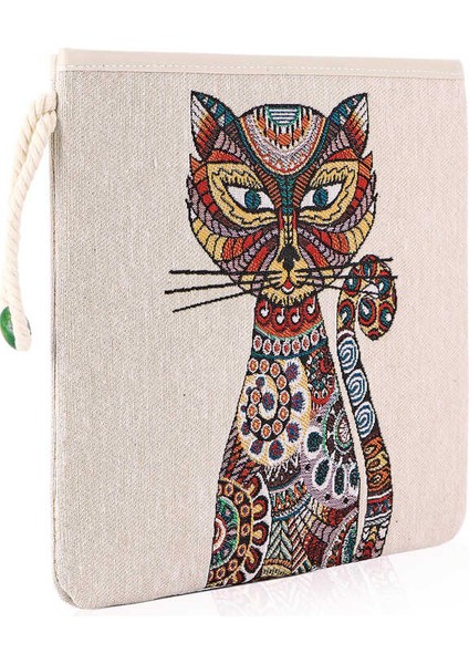 Kedi Desen Goblen El Çantası