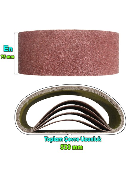 Sonsuz Bant 80 Kum Tank Palet Zımpara Kağıdı 75 x 533 mm fiyatları