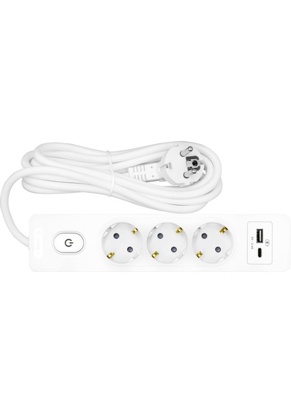 Kablolu Usb / Type-C 3'lü 3 Metre Grup Priz