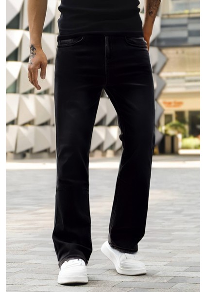 Erkek Likralı Vintage Jean Baskısız Kot Pantolon