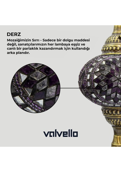 Diadora / Valvello Dekoratif El Yapımı Masaüstü Mozaik Lamba