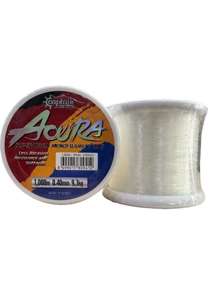 Acura 1.000MT 0.40MM Monofilament Bobin Misina Beyaz