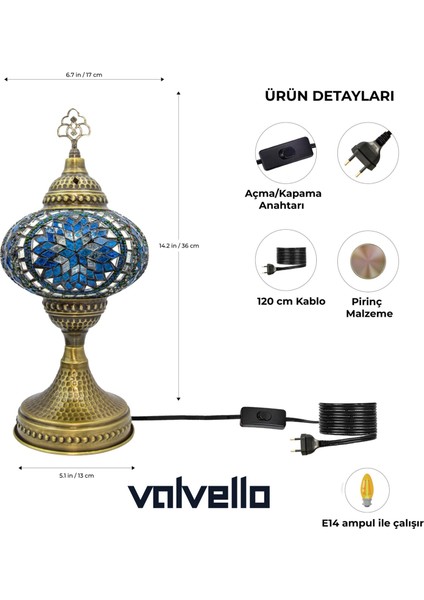 Diadora / Valvello Dekoratif El Yapımı Masaüstü Mozaik Lamba fırsatları