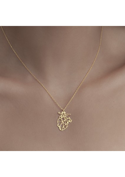 925 Ayar Gümüş Origami Kalp Kolye fiyatları