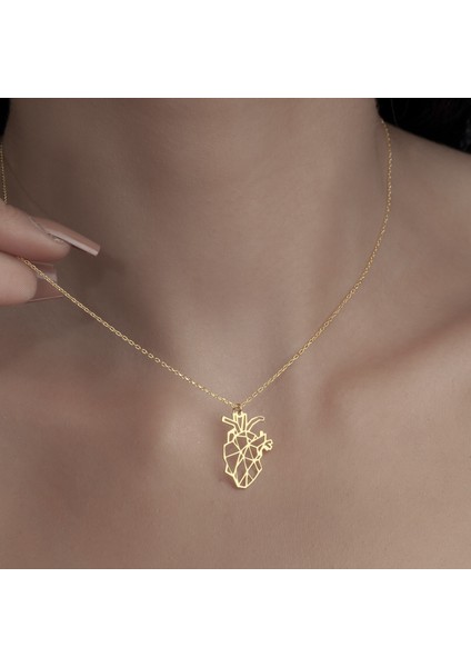 925 Ayar Gümüş Origami Kalp Kolye fırsatları