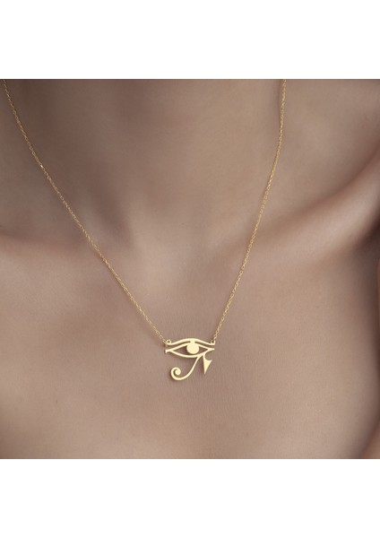 925 Ayar Gümüş Ra Gözü Figürlü Kolye