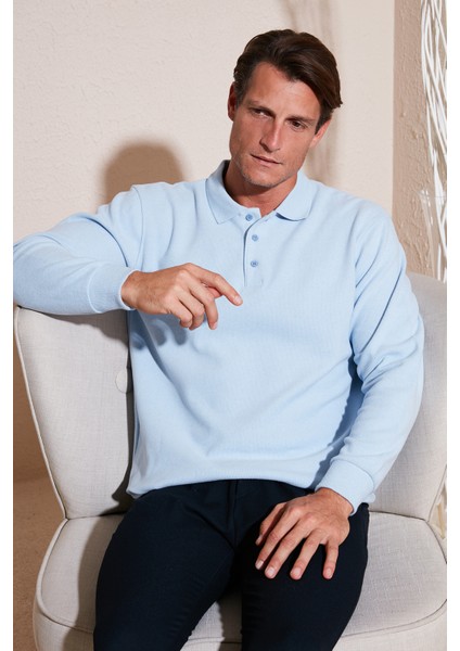 Pamuk Karışımlı Regular Fit Polo Yaka Kazak Erkek Kazak 456223
