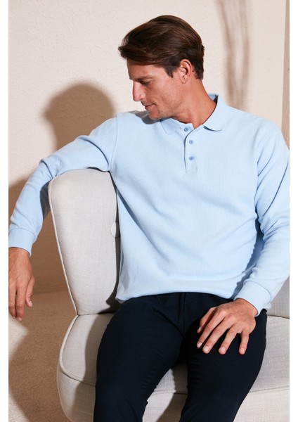 Pamuk Karışımlı Regular Fit Polo Yaka Kazak Erkek Kazak 456223