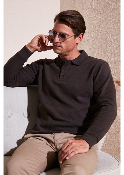 Pamuk Karışımlı Regular Fit Polo Yaka Kazak Erkek Kazak 456223 fiyatları