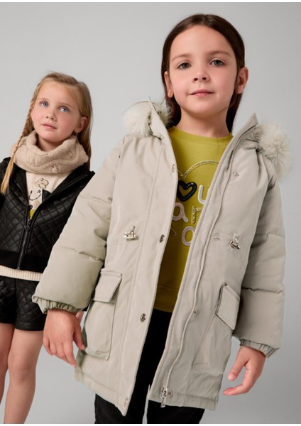 Yakası Kürklü Kız Çocuk PARKA_MNVS04493
