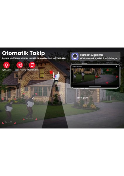 4mp Hd Wıfı Ip Kamera Açık Ptz Çift Lensli Aı Ile Akıllı Izleme Güvenlik Cctv Kamera