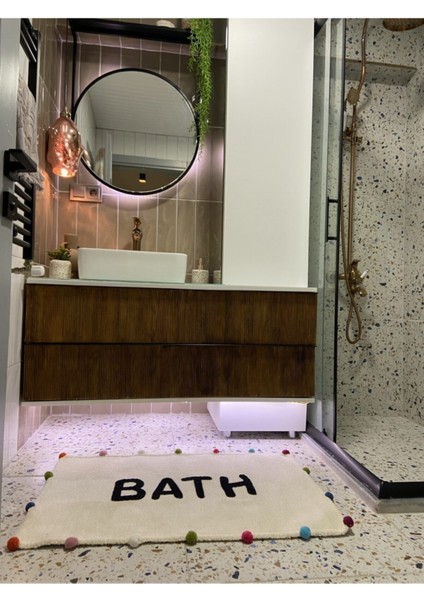 Bath Yazılı Ponponlu Banyo Paspası 90×57 fırsatları