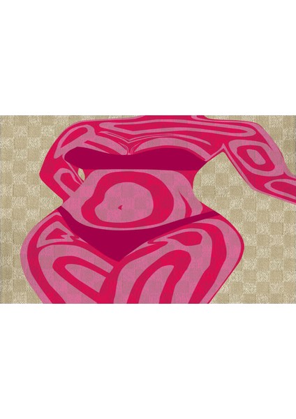 Pembe Temalı Kadın Manken Desenli Modern Dekoratif Banyo Paspası 90×60 modelleri