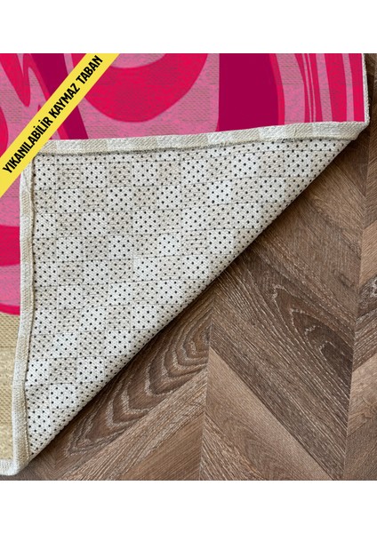 Pembe Temalı Kadın Manken Desenli Modern Dekoratif Banyo Paspası 90×60 fırsatları