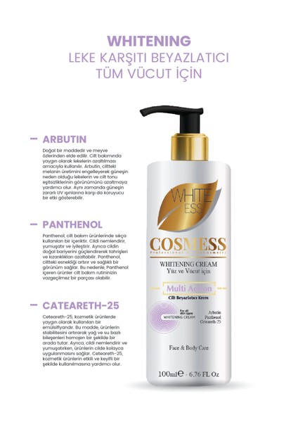 Yüz ve Vücut  Krem - 100 ml - Whitess